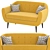 Vibrant Velvet Rotterdam Sofa 3D model small image 2