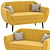 Vibrant Velvet Rotterdam Sofa 3D model small image 3