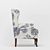 Elegant Wingback Armchair Set 3D model small image 3