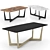 Luxury Marble Table: Calacatta, Rainforest Brown, Sahara Noir 3D model small image 1