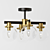 Elegant Tegan Black Gold Flushmount 3D model small image 3