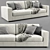 Modern Hiro 2 Seater Sofa 3D model small image 3