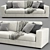 Modern Hiro 2 Seater Sofa 3D model small image 4