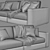 Modern Hiro 2 Seater Sofa 3D model small image 2