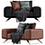 Aniston Armchair: Modern Design with Steel Legs 3D model small image 1