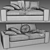 Modern Comfort: Ikea Kivik Loveseat 3D model small image 4