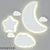 Illuminated Children's Lamps: Moon, Star, Cloud 3D model small image 1