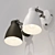 Minimalist Black and White Wall Lamp 3D model small image 1