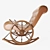 Elegance in Motion: Russian Leather & Wood Rocking Chair 3D model small image 2