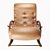 Elegance in Motion: Russian Leather & Wood Rocking Chair 3D model small image 3
