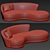 Elegant Curve Sofa: Modern Design 3D model small image 3