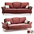 Title: Monroe 3-Seater Velvet Sofa 3D model small image 1