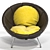 Elegant Leather Circular Chair 3D model small image 3