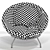 Elegant Leather Circular Chair 3D model small image 4