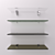 Glass Shelves Kit with Mounting Hardware  Sleek & Stylish Storage Solution 3D model small image 1