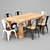 Contemporary Dining Table Set 3D model small image 1