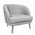 Glamour Velvet Accent Chair 3D model small image 4
