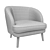Glamour Velvet Accent Chair 3D model small image 5
