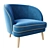 Glamour Velvet Accent Chair 3D model small image 7