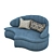 Luxurious Velvet Modular Sofa 3D model small image 3