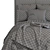 Modern Gray Headboard Bed 3D model small image 5