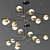 Sleek Brass LED Chandelier 3D model small image 1