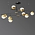 Sleek Brass LED Chandelier 3D model small image 3