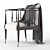 Sleek Black Caracole Chair 3D model small image 2
