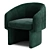 Plush Silver Orchid Velvet Chair 3D model small image 3