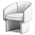 Plush Silver Orchid Velvet Chair 3D model small image 5