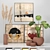 Minimal Art Decor Set - Vase Baskets & Frames 3D model small image 2