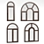 Elegant Arched Plastic Windows 3D model small image 1