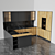 Sleek Black Kitchen Set 3D model small image 2