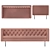 Modern Polygon 3-Seater Sofa 3D model small image 3