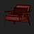 Cozy Velvet Armchair 3D model small image 2