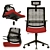 3D Office Chair Set: Stylish Designs 3D model small image 2