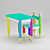 Colorful Pencils Kids Table & Chair Set 3D model small image 1