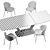 Princeton Dining Chair & Alicante Table Set 3D model small image 5