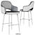 Martin Half Bar Chair: Dark Grey Fabric, Black Legs 3D model small image 3