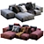Supposed product title: Livingdivani Sofa Extra Wall - 2 Color Version 3D model small image 1