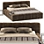 Cozy Brown Bed 3D model small image 1