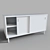 White Storage Bench 3D model small image 1