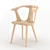 Danish Classic Wooden Chair 3D model small image 1