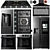 Samsung Appliance Collection: Gas Cooktop, Refrigerator, Ovens, and Hood 3D model small image 5