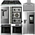 Samsung Appliance Collection: Gas Cooktop, Refrigerator, Ovens, and Hood 3D model small image 1