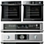 Samsung Appliance Collection: Gas Cooktop, Refrigerator, Ovens, and Hood 3D model small image 3