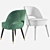 Collins Velvet Dining Chair: Green, Grey, Blue 3D model small image 5