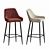 Luxury Hamburg Velvet Bar Chair 3D model small image 2