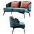 Aster Billy 2 Seater Sofa: Modern Style, Perfect Size 3D model small image 4