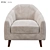 Elegant Jasmine Lite Armchair, 102x100cm 3D model small image 3